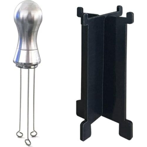 Coffee Tamper Distributor Leveler Tool Needle Type Aluminum Alloy Handle Coffee Pin Cloth Powder Dispenser Espresso Coffee 85AC