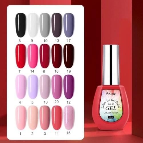 15ml Nail Art Gel Removable Soak-Off Solid Color Semi-Permanent One Step Polish High Quality Nail Varnish Design for Manicure