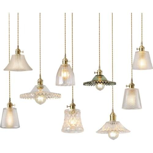 And contemporary glass chandelier personality cafe restaurant table lamp corridor corridor porch single head droplight