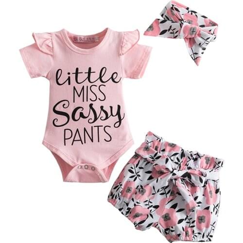 Summer Princess Baby Girl Clothes Sweet Newborn Clothing Pink Tops and Shorts Outfits 2PCS For Kids 3M -24 Months Baby Clothing