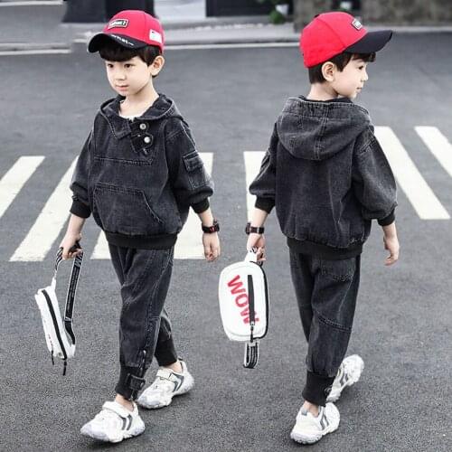 Solid Color Spring Autumn Baby Boy Clothing Set Full Sleeve Tops Coat+ Pants 2Pcs Suit Kids Clothes Boys 3T 4 6 8 10 12 Years