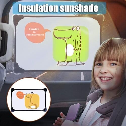 Cute Cartoon Car Sun Shade Creative Sucker Shade Screens UV Protection Heat Insulation Curtain for Most Auto NJ88