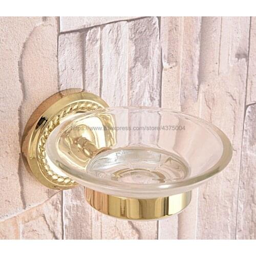 Soap Dishes Polished Gold Brass Wall Mounted Soap Basket Soap Dish Soap Holder Bathroom Accessories Nba586