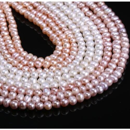 Natural Freshwater Pearl White / Purple / Pink Potato Shaped DIY For Making Necklaces Bracelets And Earrings Sold In Pack 5-6mm