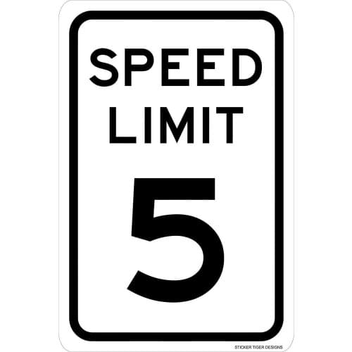 Tin Sign Warning Sign Sign Speed Limit 5 MPH Aluminum 8" X 12" Room Metal Poster Wall Decor