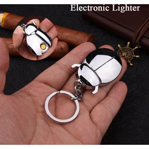 Gifts For Men Metal USB Keychain Lighter Dropship Suppliers Rechargeable Cigarette Flameless Cute Creative Lighter