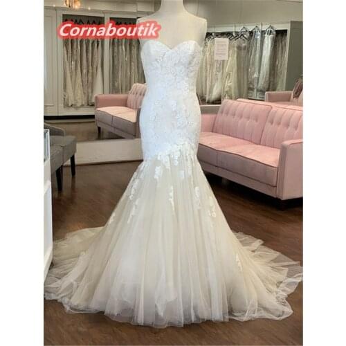 Real Pictures Vestido De Casamento COR-021 Sweetheart Tulle Lace Appliques Suknia Slubna Plus Size Bridal Gowns Wedding Dresses
