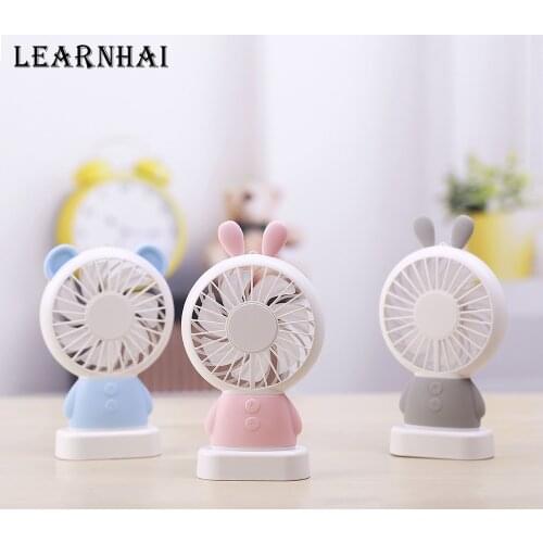 LEARNHAI Handheld Mini Portable Micro Bear Rabbit Desktop Fan Cooler DC5V 2.5W For All Power Supply Output USB Gadgets