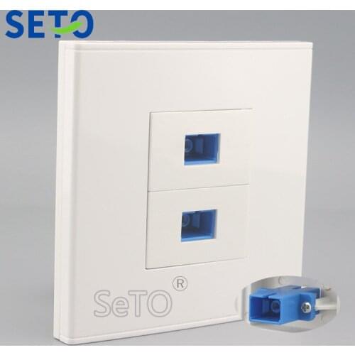 SeTo 86 Type Double Ports Optical SC Panel Outlet Wall Plate Socket Keystone Faceplate