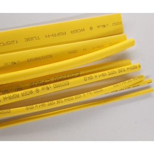 1 M/lot 2:1 2mm 2.5mm 3mm 3.5mm 4mm Yellow Halogen free thermal shrinkable tube Heat Shrink Heatshrink Tubing Tube