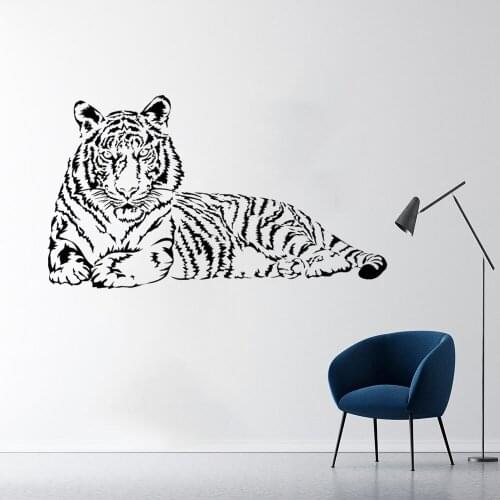 Tiger Animal Home Decor For Bedroom Living Room Wall Sticker House Decoration Art DIY Vinyl Wall Decals Wallpaper vinyl ph240
