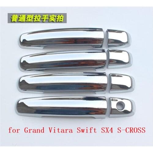 High-quality ABS Chrome Car Outer Door Handle Cover Door Bowl Protection Covers Sticker For Suzuki Grand Vitara Swift SX4 S-CROS