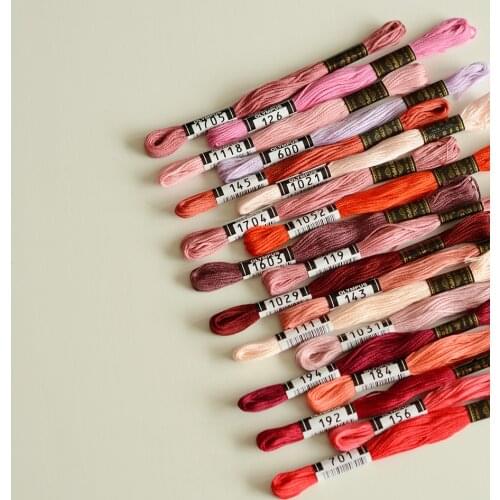 Japan OLYMPUS NO.25 Embroidery rose red series thread French embroidery thread 19pcs/lot