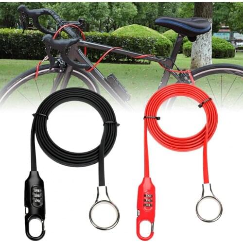 Bike Cable Lock Anti-Scratch Excellent Ductility Extra Long Bicycle Helmet Code Steel Cable Wire Lock for Outdoor велозамок cerr