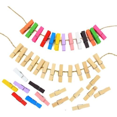 10/50/100pcs Color Wooden Photo Clips Small Clothespin Album Photo Paper Memo Pegs Craft Scrapbooking Decor Suspender Clip