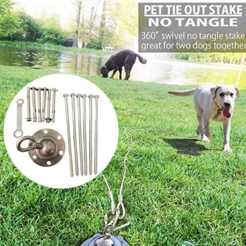 360 Swivel Heavy Duty Rust Proof Stainless Steel Dog Tie Down Stake Tether for Outdoor Garden
