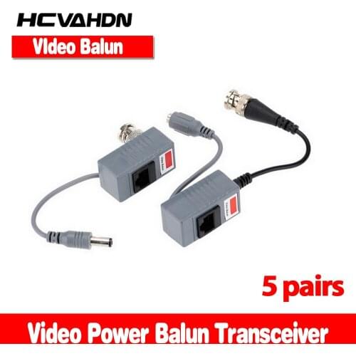5 pair CCTV Camera Accessoires Audio Video Balun Transceiver BNC UTP RJ45 Video Balun met Audio en Power over CAT5 /5E/6 Kabel