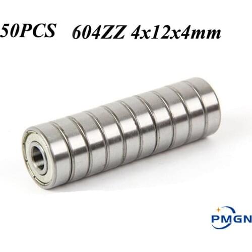 50pcs/Lot ABEC-5 604ZZ 604Z 604-2Z 604 ZZ 4x12x4mm Mini Miniature Metal Sealed High quality Deep groove Ball Bearing