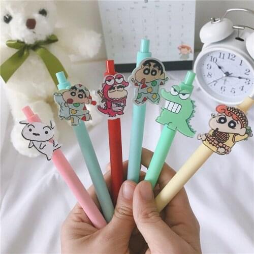 6pcs in random Cartoon Gel Pen Signature Pen Escolar Papelaria School Office Supply Promotional Gift