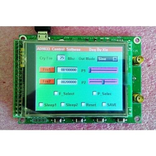 AD9833 DDS sine wave amplifier square wave triangle color touch screen module