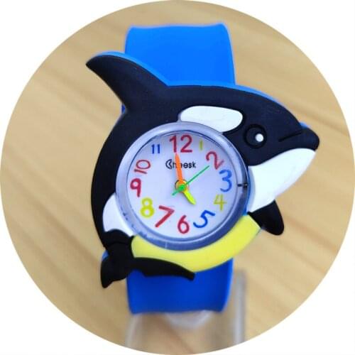 Cartoon Shark Shape Quartz Watch Tap Without Button Boys Girls Children Watch Kids Birthday Gift Clock Hours Relogio Femenina