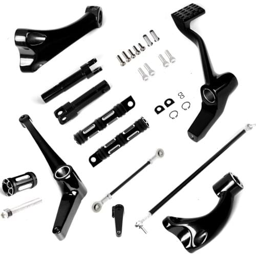 Black Forward Controls Pegs Levers Linkages Fit For Harley XL 883 1200 04-13 Parts