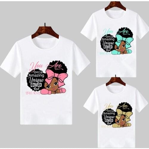You Are Special Cute African American Melanin Princess Print Childrens T-Shirts White Summer Top Tee Black Girl Magic Clothes