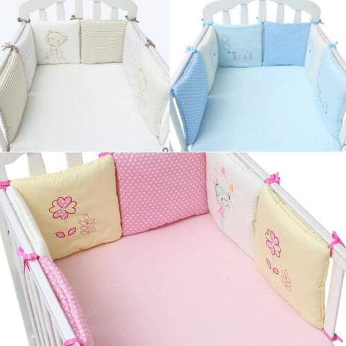 Toddle Baby Crib Bedding Bumper Free-combination 6 Pieces Cotton Crib Bumpers Childrens Bed Barriers Bumpers In The Crib