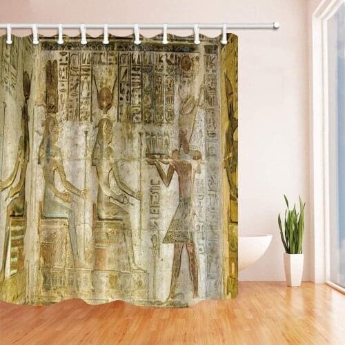 Egyptian Decor Vintage Egyptian Pharaoh Shower Curtain Polyester Fabric Decorations 180X180CM