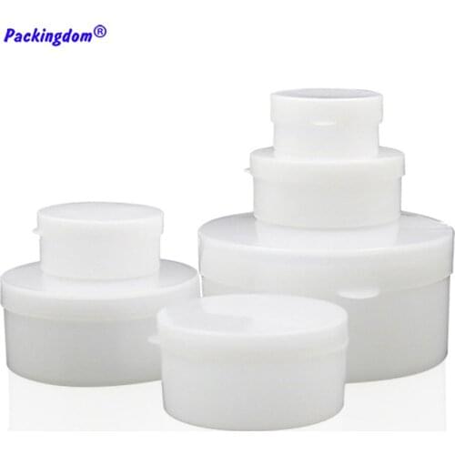 10pcs Cosmetics Container Empty Cream Jar Plastic White Small Loose Powder Mask Packaging Pot with Lids 5g 10g 20g 30g 50g 100g