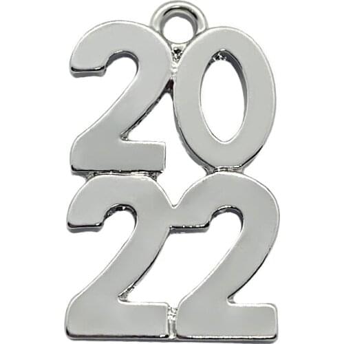 New Fashion golden number 2022 metal charm handmade DIY jewelry pendant