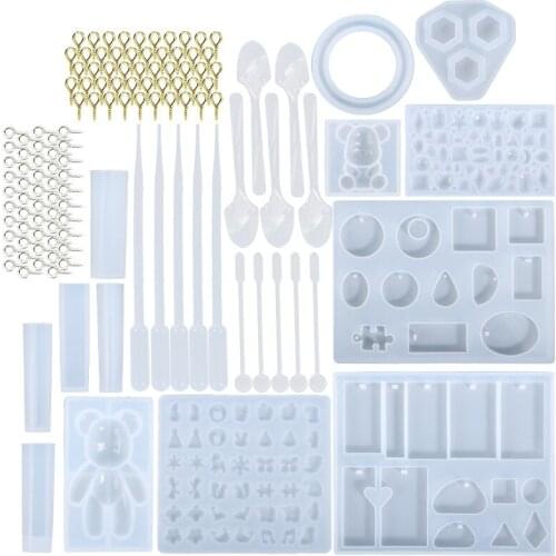 New Earrings Pendant Silicone Mold Silicone Set Manual Mirror Set Resin Epoxy Cover Molus Kit 2021