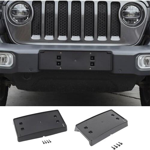 ABS Front License Plate Mounting Bracket Holder Cover Trim Fit for Jeep Wrangler JL Gladiator JT 2018-2021 Car Accessories