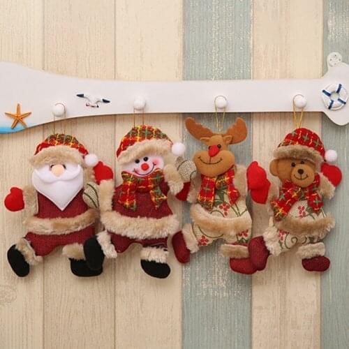 Christmas Ornaments Santa Claus Snowman Bear Xmas Tree Pendant Decorations Home New Year Window Display Party Decor Kids Gift