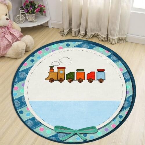 Gray Round Kids Room Rug clock numbers girl heart educational carpet