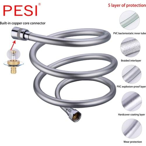 PVC High Pressure 1.5m/2m Thickening anti-winding Smooth Shower Hose For Bath Handheld Shower Head Flexible Shower Hose