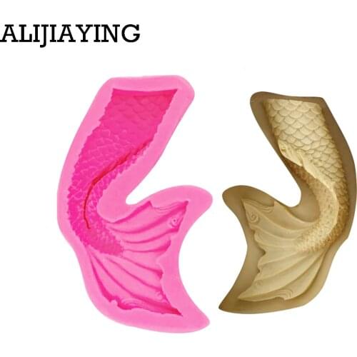 M1409 DIY Mermaid fishtail Sugarcraft Silicone Mold cake Decorating tool fondant chocolate Clay craft Resin moulds