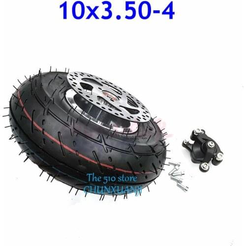 10x350-4 Tube Tyre with 4 Inch wheel Rim Brake Disc Sprocket Brake Pump 10x3.50-4 Tires Wheels Fits ATV Quad Go Kart 47cc 49cc