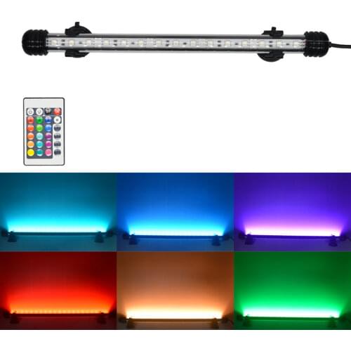 Waterproof RGB Aquarium Light Fish Tank LED Submersible Light Lamp 19-49CM Underwater Aquarium Decor Lamp Lighting 110v-220V