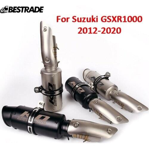 Motorcycle Exhaust System 51mm Muffler Tips Escape Middle Link Pipe With DB Killer For Suzuki GSXR1000 2012-2020 Stainless Steel