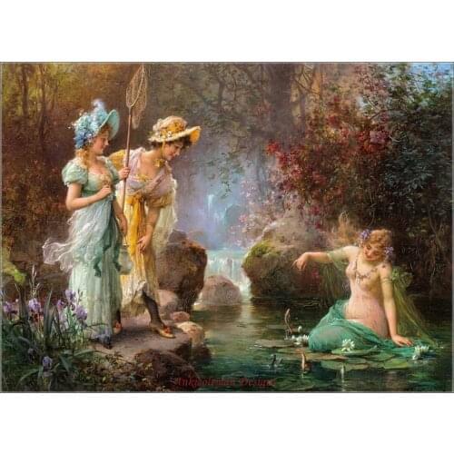 Needlework for embroidery Craft DIY DMC Unprinted on Fabric - Counted Cross Stitch Kits 14 ct Oil painting - A Water Idyll