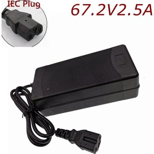 60V charger 67.2V 2A 67.2 Volt 2.5A Lithium Li-ion charger T/PC/IEC 3PIN Plug for 60V 20AH 30A ebike scooter Motorcycle battery