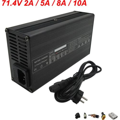 71.4V 2A 3A 4A 5A 6A Charger 17S 61.2V 62.9V lithium Li-ion Charger for EBike battery Fast charger 100-120V / 220V-240V