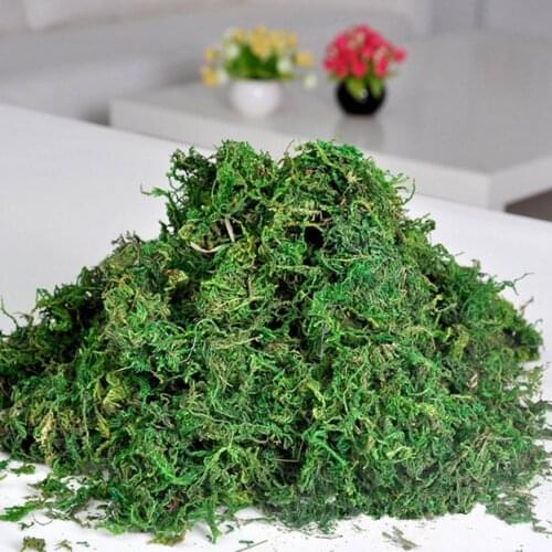 Green Artificial Reindeer Moss For Lining Plant Flower Garland Decor