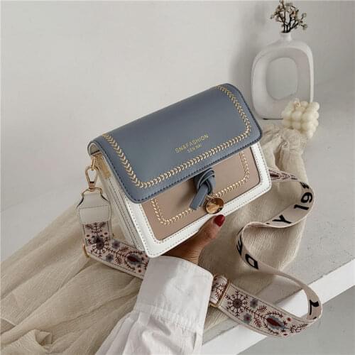 Double Layers Wide Bohemian Strap Crossbody Bags for Women Shoulder Messenger Bag Bags PU Leather Womens Handbags Purses Black