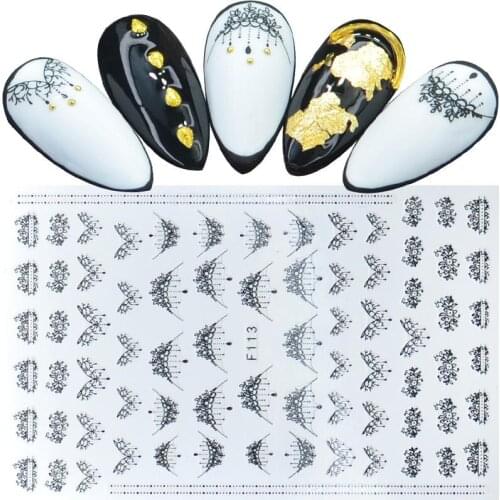 1 Sheet Black Necklace Jewelry Design 3D Ultra-thin Adhesive Sticker Nail Art Decals DIY Fashion Wraps Tips Manicure Tools