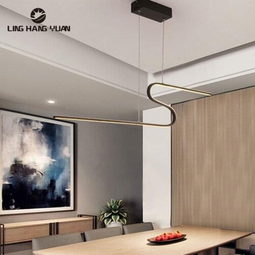 100CM Pendant Light Modern Home Decoration Chandelier Pendant Lamp for Dining room Kitchen Office Study Room Black Gold Lamps
