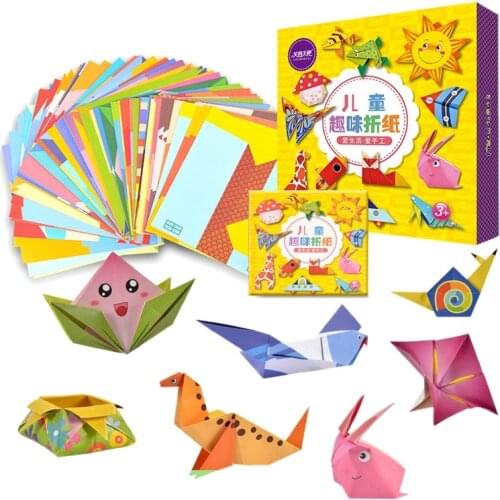 108 Pcs Cartoon Origami Book Paper Arts and Craft DIY Handmade 3D Puzzle Animal Crafts for Kids Educational Child Toy
