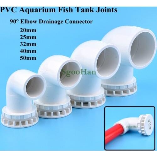 2~20pcs 5 Size Available 1/2"~1.5" PVC Pipe Aquarium Fish Tank Elbow Connector Overflow Thread Home DIY Water Tank Supply Joints