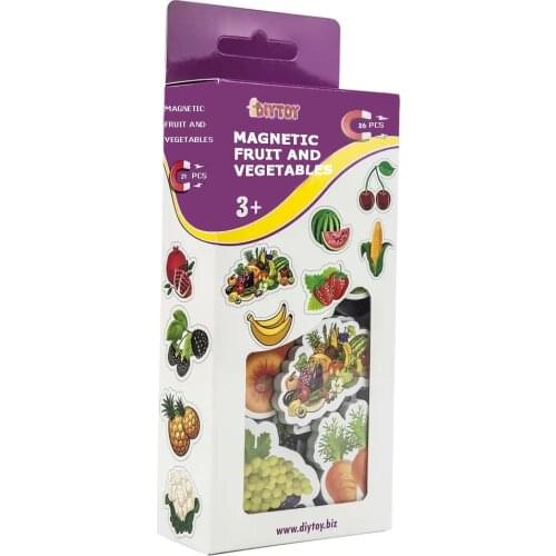 26 Pcs Fruit and Vegetables Fridge Magnets Cartoon Whiteboard sticker Refrigerator Magnets Kids Magnet Message Home Decoration